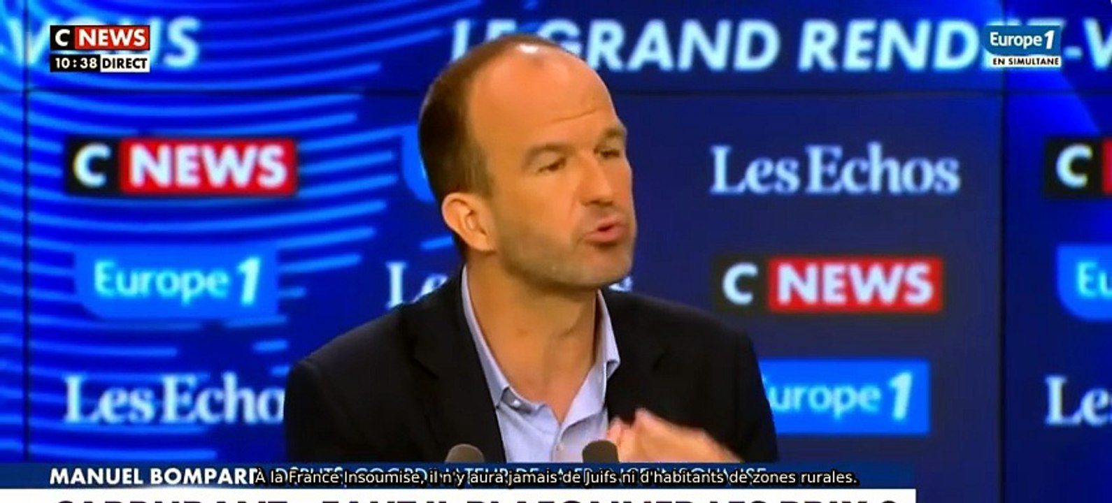 Manuel Bompard LFI CNEWS 10 25 26 #manuelbompard #LFI #zonesrurales #campagnes #antisémitisme