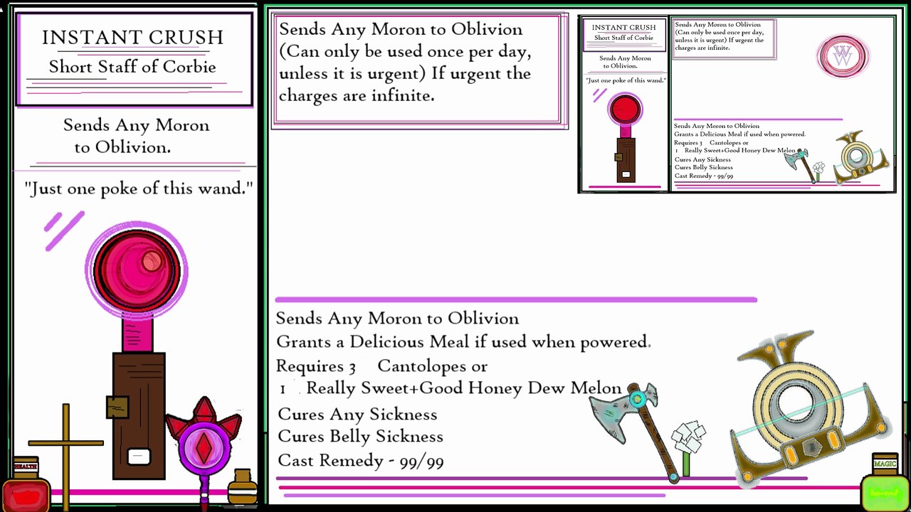 Magical Items - Short Staff of Corbie