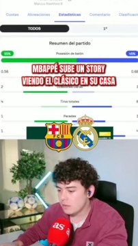 Mbappé comparte en sus redes sociales una imagen viendo El Clásico en su casa