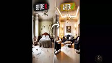 From an old abandoned bedroom 😮‍💨 to a luxurious modern living room ✨🛋️ A complete transformation with elegant design and creative vision 😍