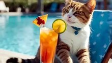 Life Goals 😻☀️🌴  This Cat Knows How to Summer