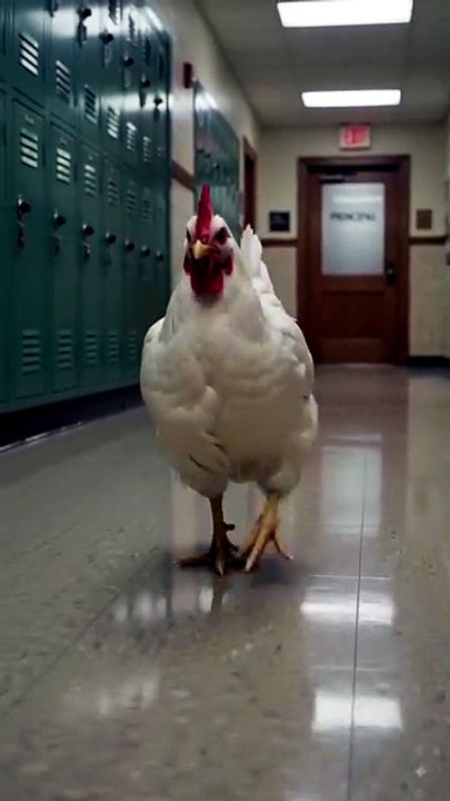 Chicken going in classroom