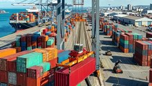 Giant Port Crane Loading Shipping Containers! 🚢🏗️