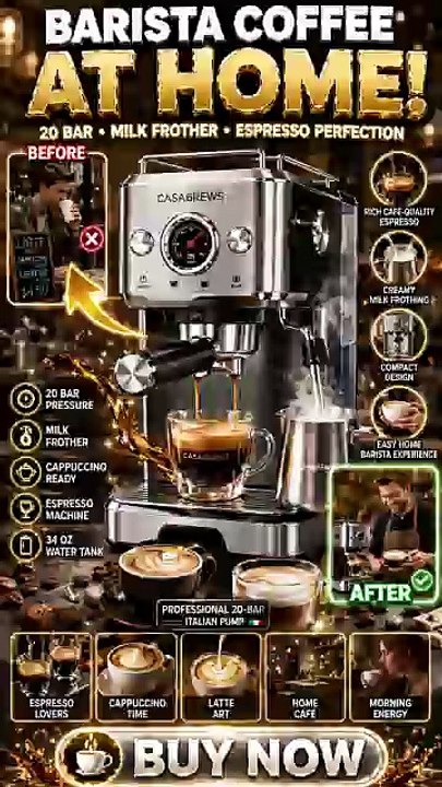 CASABREWS CM5418 Espresso Machine Review | 20-Bar Espresso Maker with Milk Frother for Home