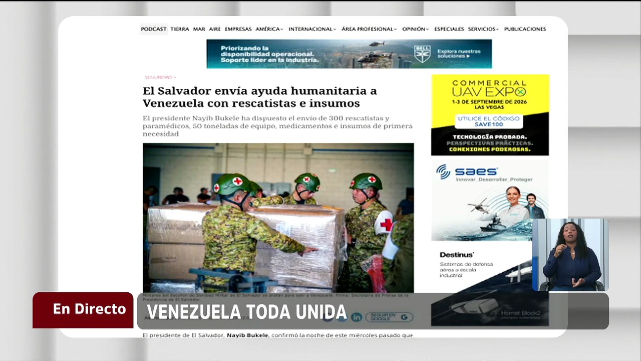 El Salvador apoya a Venezuela con envío de rescatistas e insumos de primera necesidad