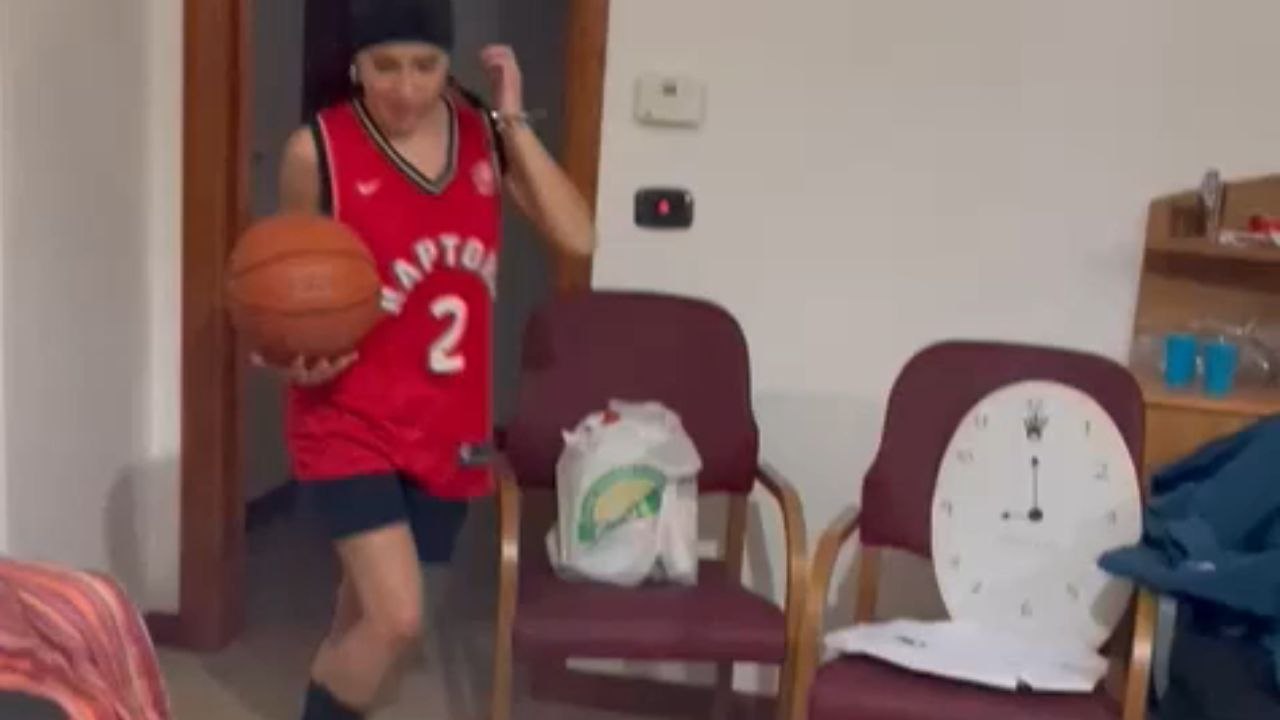 'Shattered Hoops' - Girl's unintentional slam dunk leads to ceiling lamp catastrophe