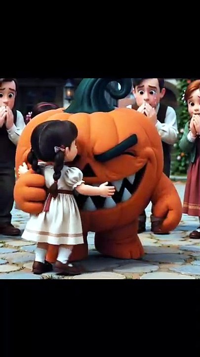 Everyone Feared the Monster… Until This Happened! 🎃❤️ #pumpkin #monster#shorts