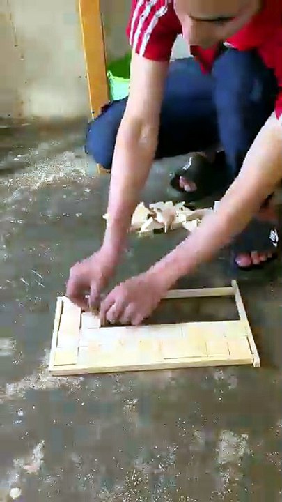 See how she transformed leftover wood into a stunning work of art.