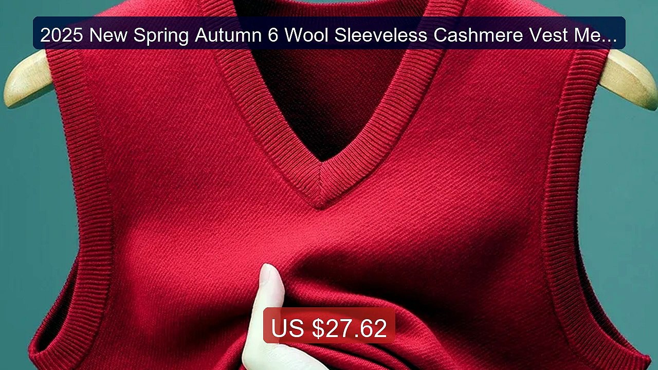 2025 New Spring Autumn 6 Wool Sleeveless Cashmere Vest Men Wor... -- Best Buy 2026 | Great Quality!