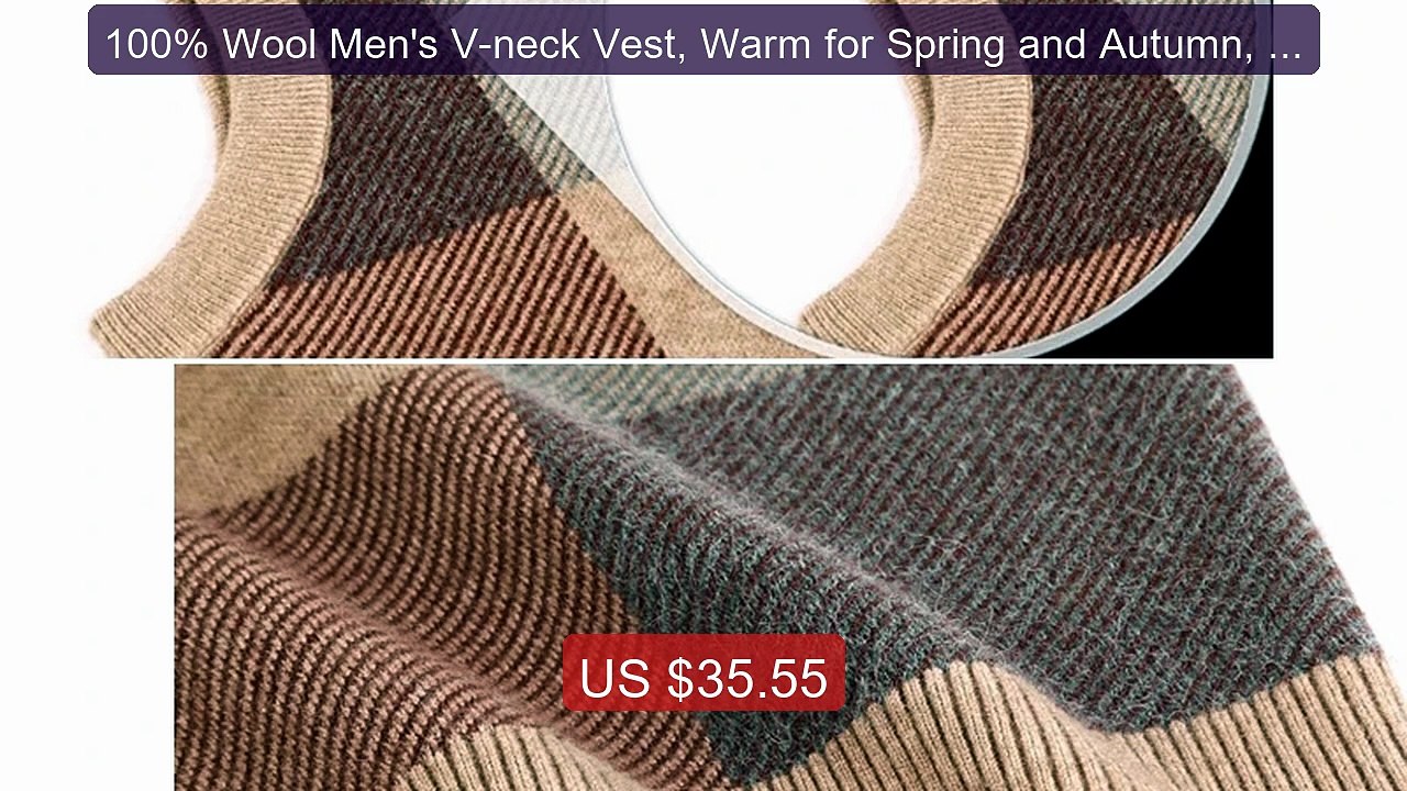 100% Wool Men's V-neck Vest, Warm for Spring and Autumn, Daily... -- Hot Deal 2026 | Limited Offer!