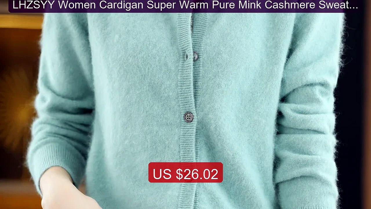 LHZSYY Women Cardigan Super Warm Pure Mink Cashmere Sweaters O... -- Hot Deal 2026 | Limited Offer!