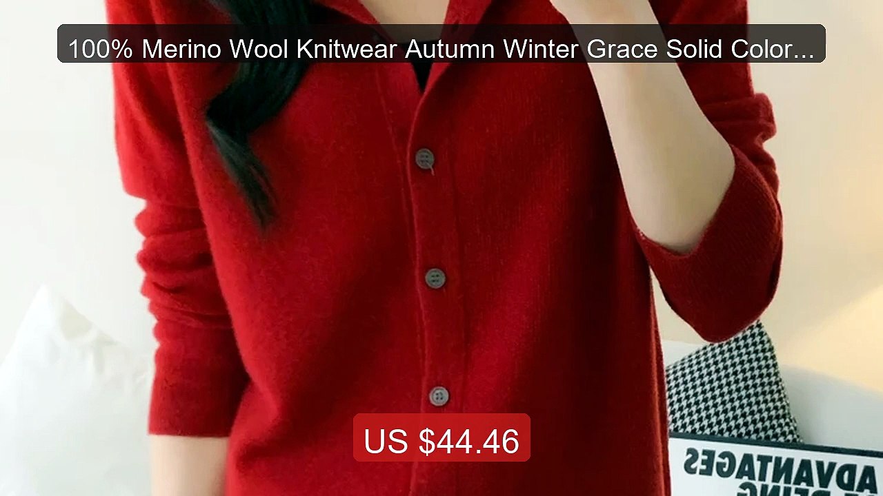 100% Merino Wool Knitwear Autumn Winter Grace Solid Color Bas... -- Amazing Value 2026 | Must Have!