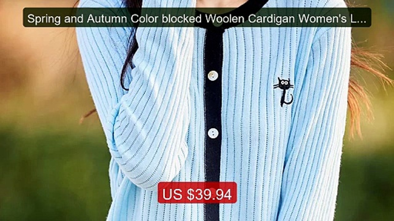 Spring and Autumn Color blocked Woolen Cardigan Women's Loose ... -- Best Buy 2026 | Great Quality!