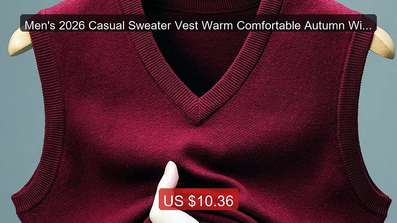 Men's 2026 Casual Sweater Vest Warm Comfortable Autumn Winter... -- Amazing Value 2026 | Must Have!