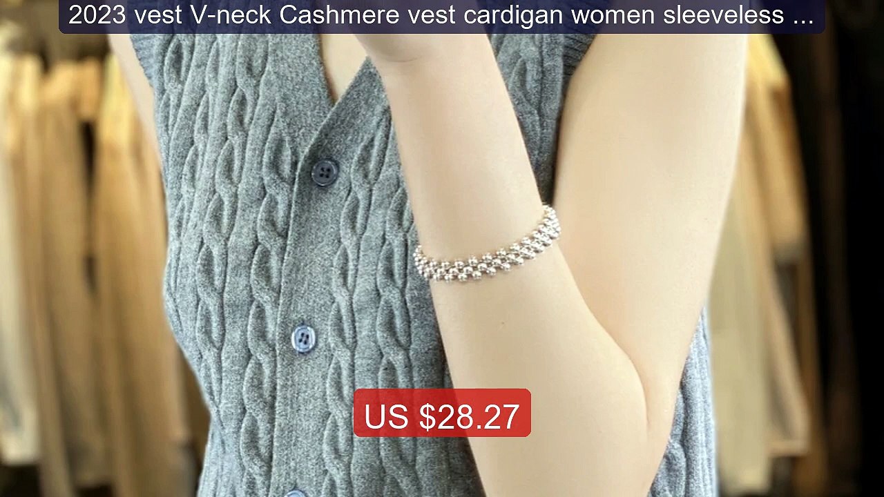 2023 vest V-neck Cashmere vest cardigan women sleeveless sweater pu... -- Top Rated 2026 | Buy Now!