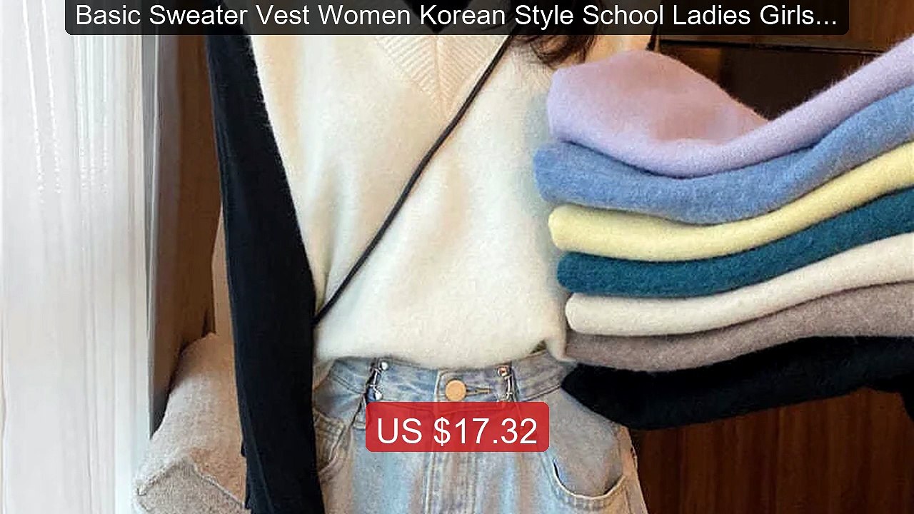 Basic Sweater Vest Women Korean Style School Ladies Girls Sle... -- Amazing Value 2026 | Must Have!
