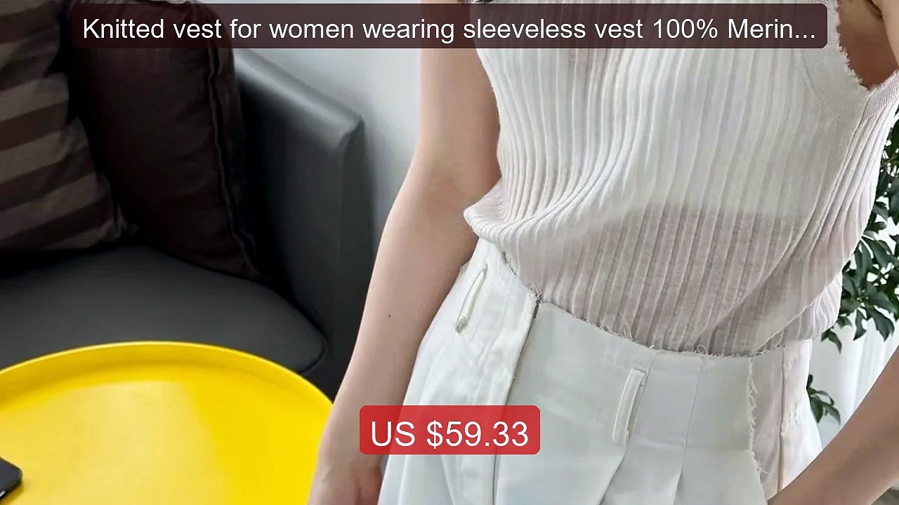 Knitted vest for women wearing sleeveless vest 100% Merino ultra fi... -- Top Rated 2026 | Buy Now!
