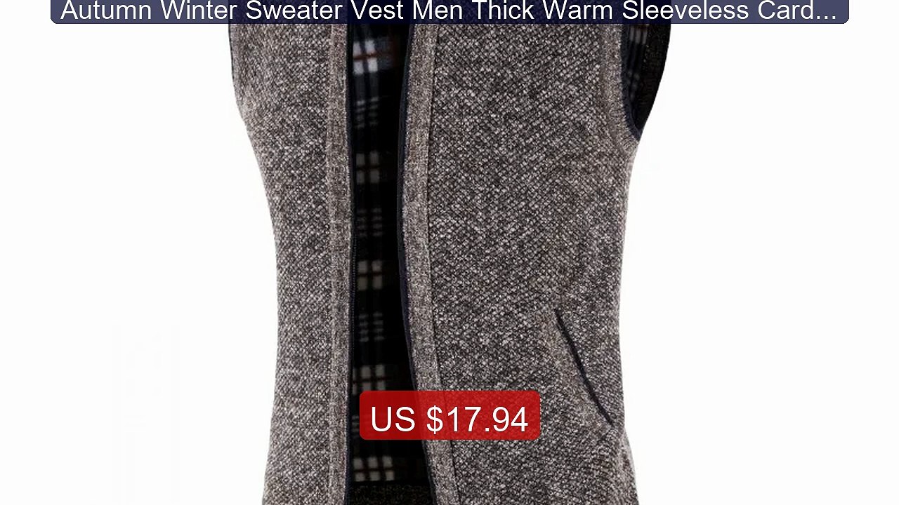 Autumn Winter Sweater Vest Men Thick Warm Sleeveless Cardigan Coat ... -- Top Rated 2026 | Buy Now!