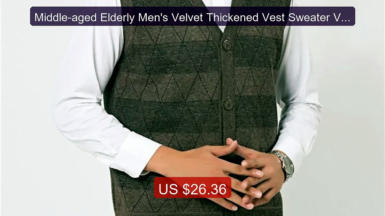 Middle-aged Elderly Men's Velvet Thickened Vest Sweater Vest A... -- Hot Deal 2026 | Limited Offer!