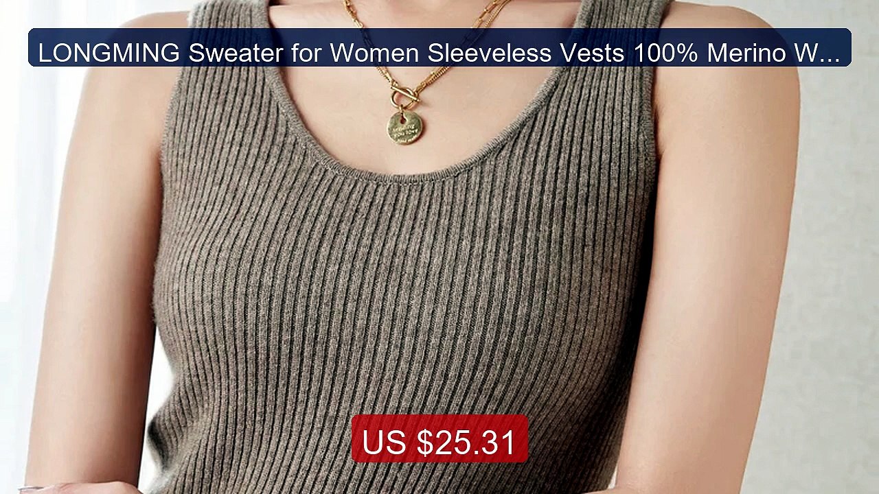 LONGMING Sweater for Women Sleeveless Vests 100% Merino Wool K... -- Best Buy 2026 | Great Quality!