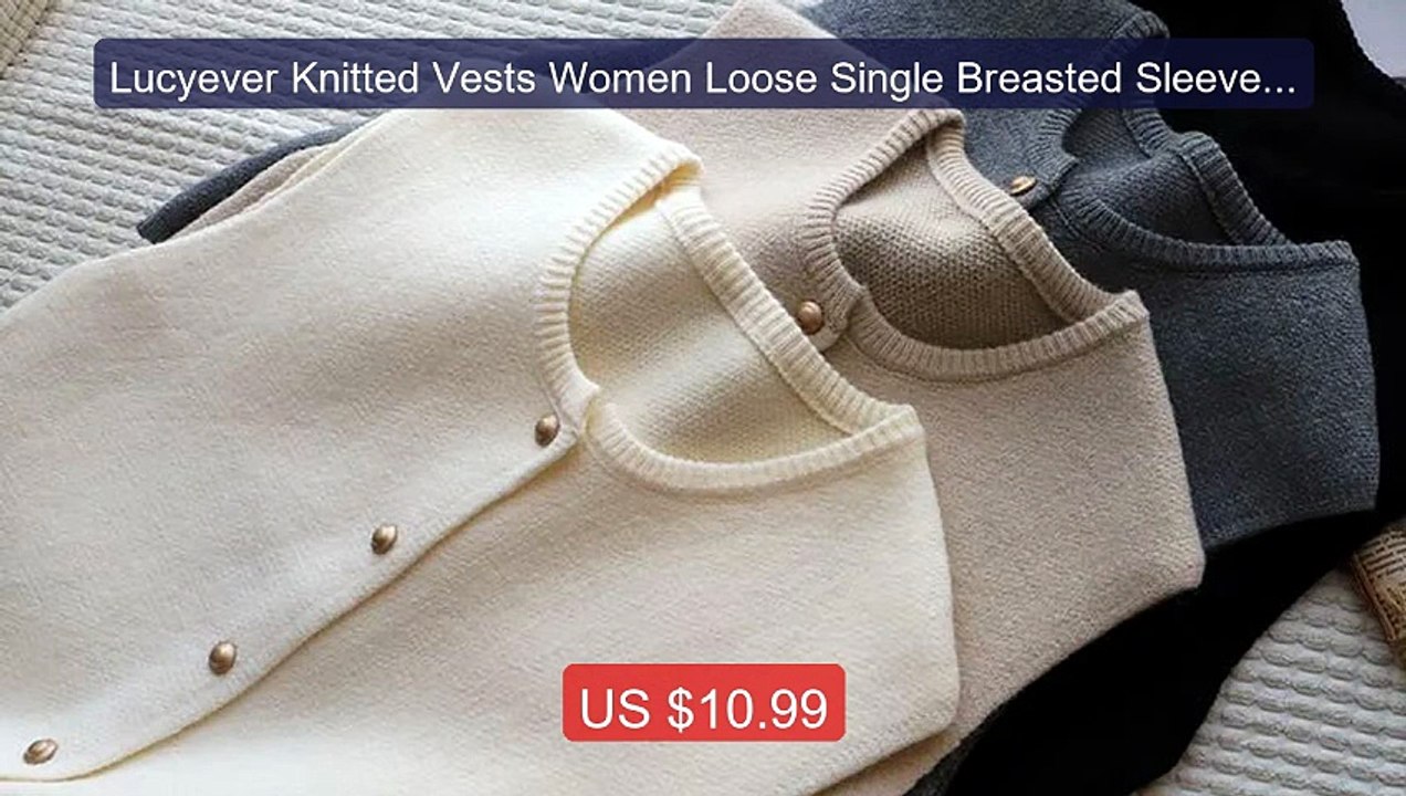 Lucyever Knitted Vests Women Loose Single Breasted Sleeveless Sweat... -- Top Rated 2026 | Buy Now!
