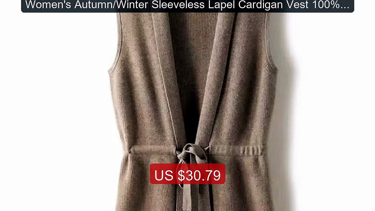 Women's Autumn/Winter Sleeveless Lapel Cardigan Vest 100% Meri... -- Best Buy 2026 | Great Quality!