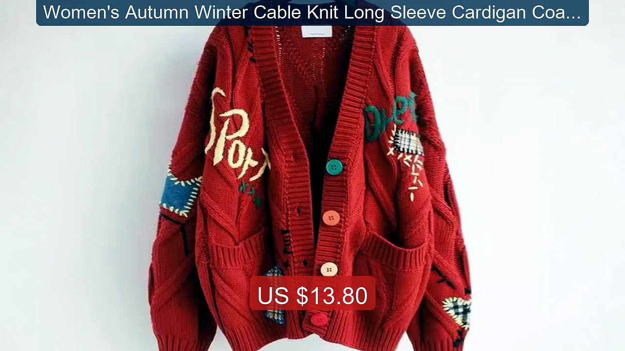 Women's Autumn Winter Cable Knit Long Sleeve Cardigan Coat V N... -- Best Buy 2026 | Great Quality!
