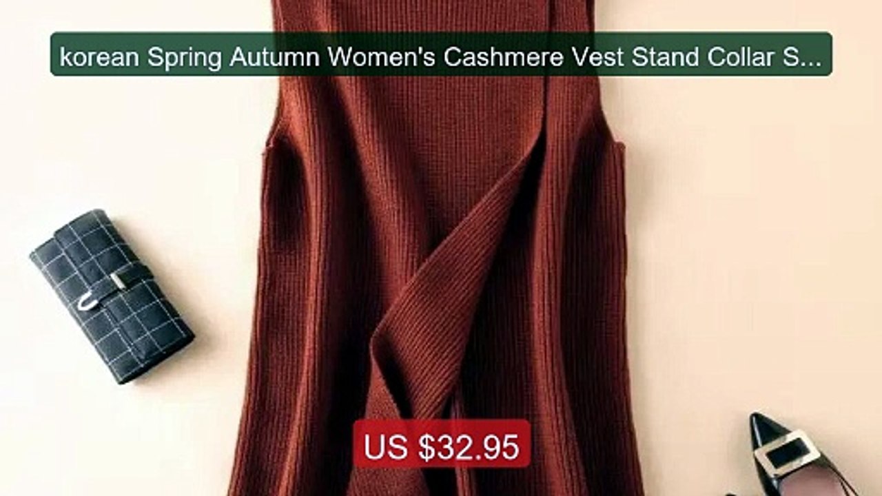 korean Spring Autumn Women's Cashmere Vest Stand Collar Sleeveless... -- Best Deal 2026 | Shop Now!