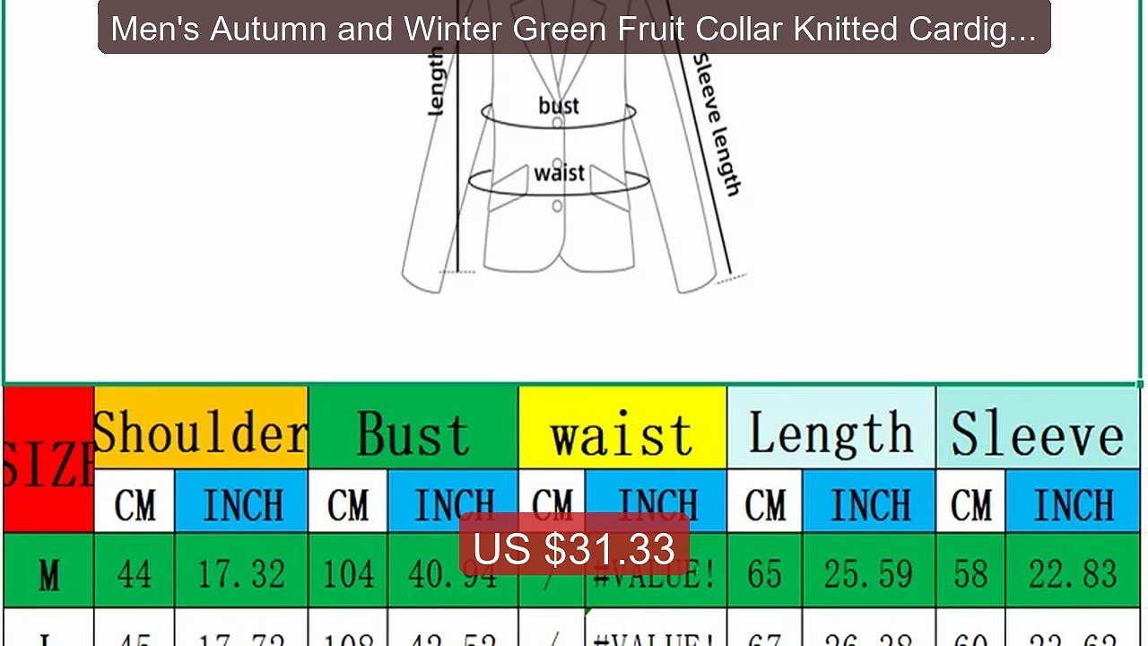 Men's Autumn and Winter Green Fruit Collar Knitted Cardigan, H... -- Best Buy 2026 | Great Quality!