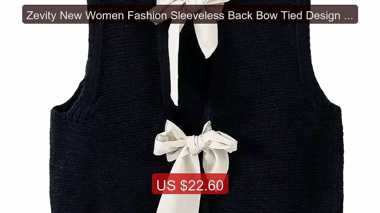 Zevity New Women Fashion Sleeveless Back Bow Tied Design Short... -- Hot Deal 2026 | Limited Offer!