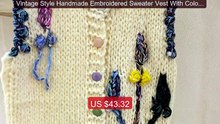 Vintage Style Handmade Embroidered Sweater Vest With Colorful... -- Amazing Value 2026 | Must Have!