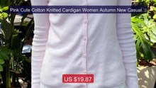 Pink Cute Cotton Knitted Cardigan Women Autumn New Casual S... -- Top Pick 2026 | Unbeatable Price!