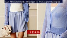 AMII Minimalism Knitted Cardigan for Women 2023 Spring New Fashion ... -- Top Rated 2026 | Buy Now!