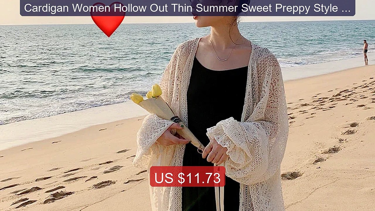 Cardigan Women Hollow Out Thin Summer Sweet Preppy Style Ulzzang S... -- Best Deal 2026 | Shop Now!