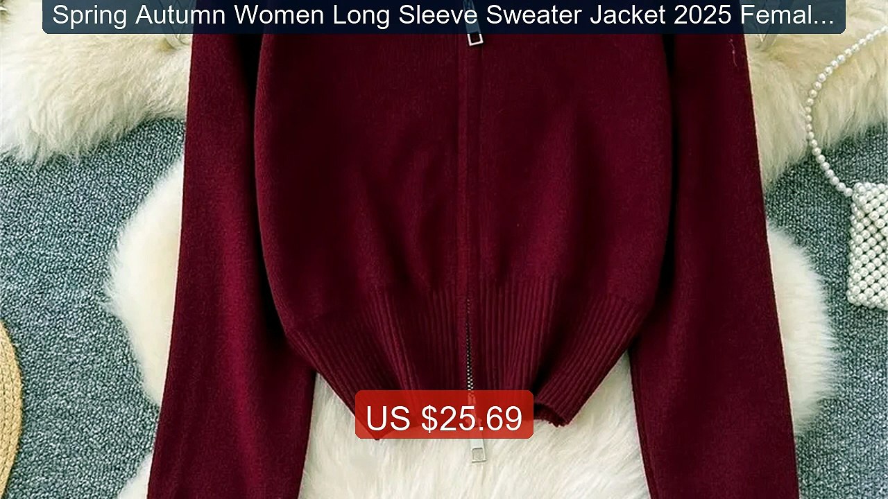 Spring Autumn Women Long Sleeve Sweater Jacket 2025 Female ... -- Top Pick 2026 | Unbeatable Price!