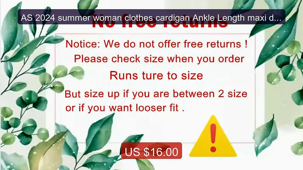 AS 2024 summer woman clothes cardigan Ankle Length maxi dress natu... -- Best Deal 2026 | Shop Now!