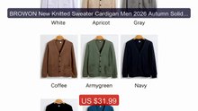 BROWON New Knitted Sweater Cardigan Men 2026 Autumn Solid Casual M... -- Best Deal 2026 | Shop Now!
