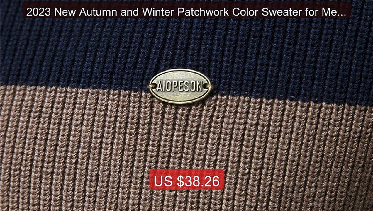 2023 New Autumn and Winter Patchwork Color Sweater for Men Zip... -- Hot Deal 2026 | Limited Offer!
