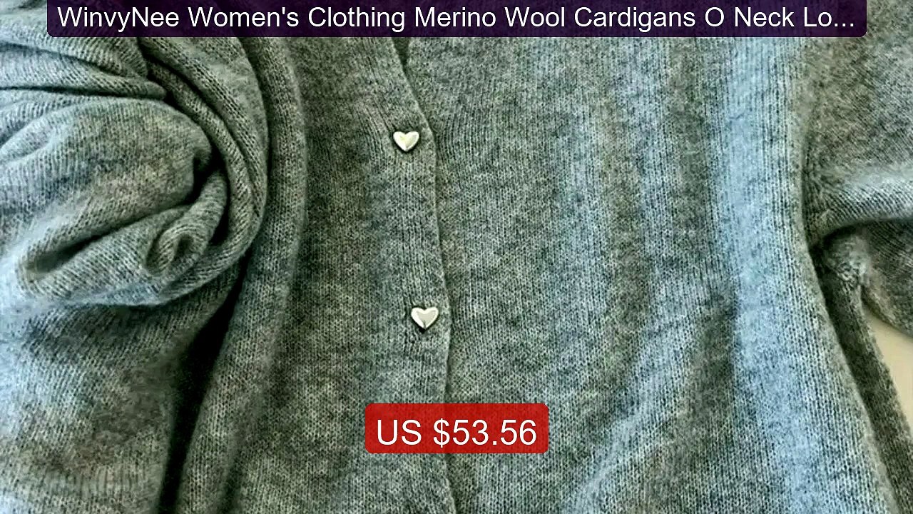 WinvyNee Women's Clothing Merino Wool Cardigans O Neck Long Sl... -- Hot Deal 2026 | Limited Offer!