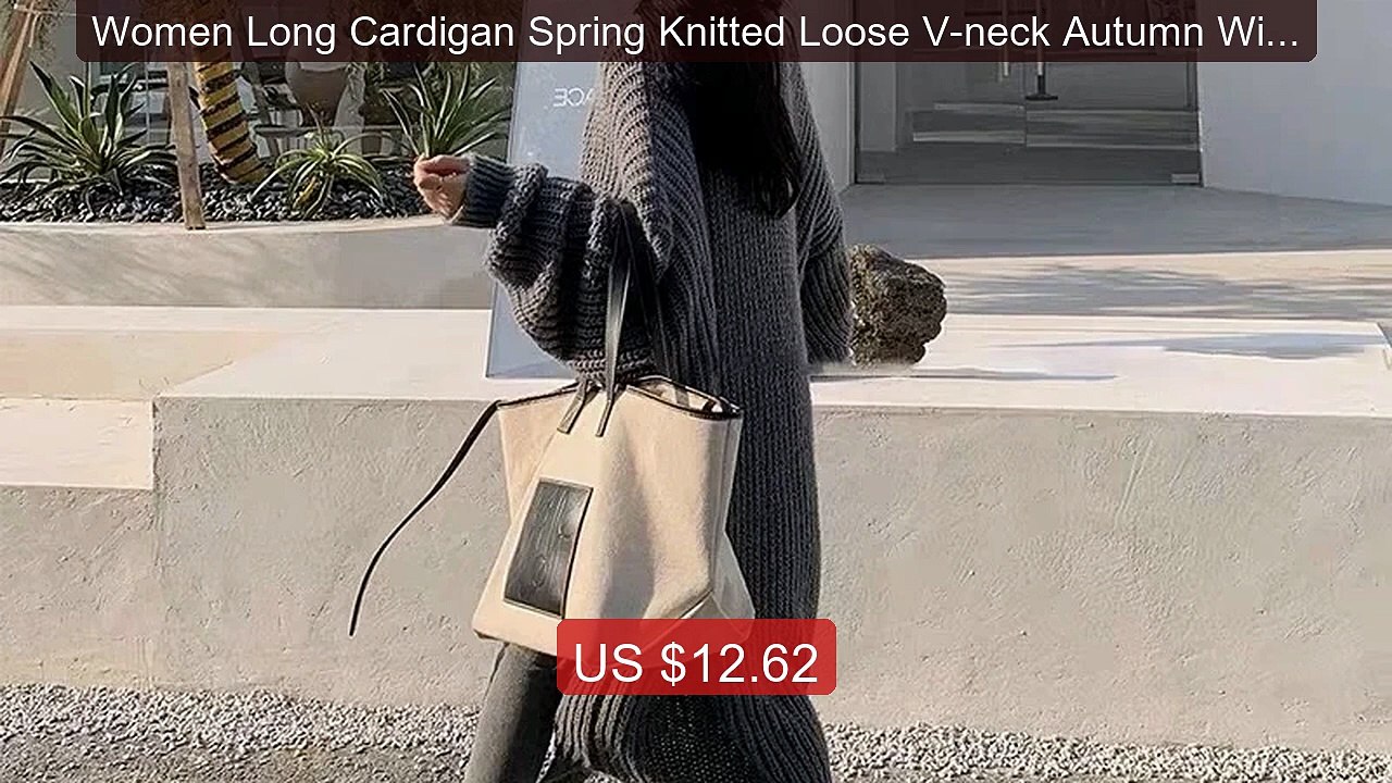 Women Long Cardigan Spring Knitted Loose V-neck Autumn Winter... -- Amazing Value 2026 | Must Have!