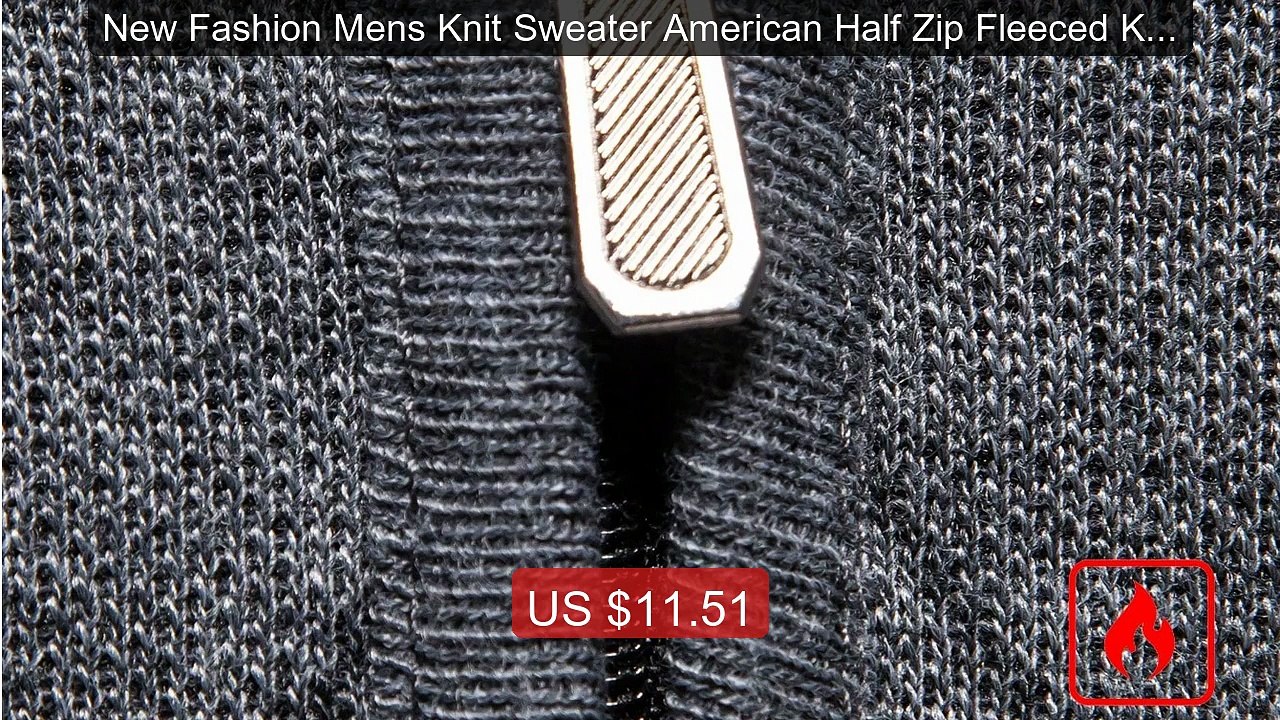 New Fashion Mens Knit Sweater American Half Zip...