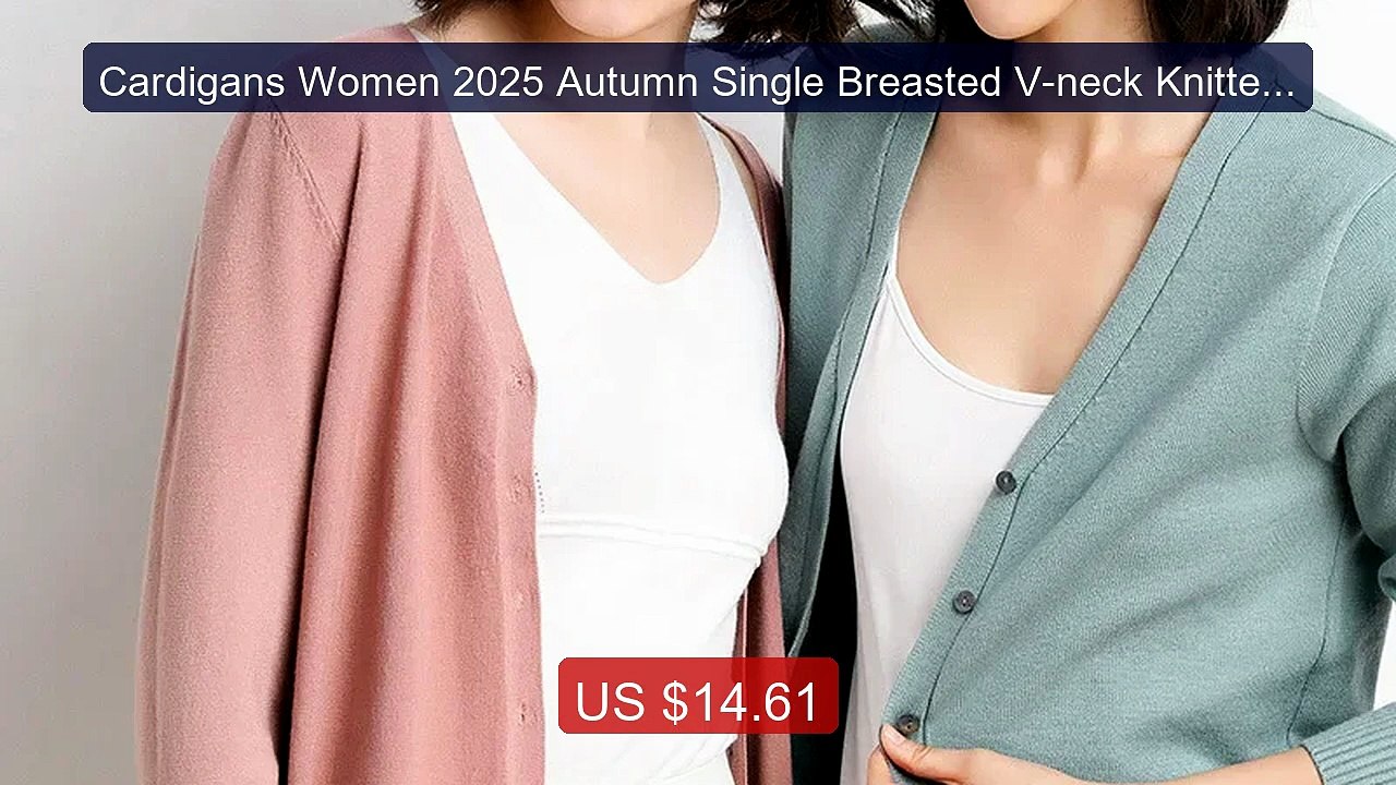 Cardigans Women 2025 Autumn Single Breasted V-neck Knitted Sw... -- Amazing Value 2026 | Must Have!