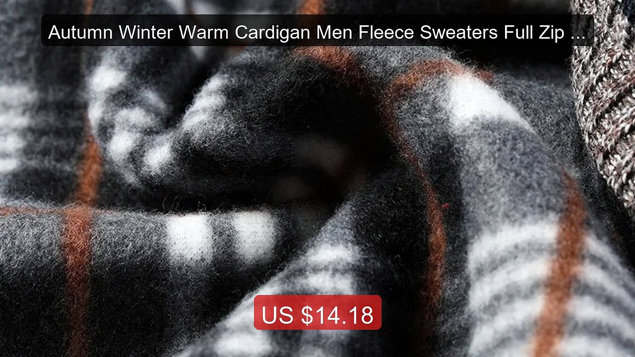 Autumn Winter Warm Cardigan Men Fleece Sweaters Full Zip Jackets S... -- Best Deal 2026 | Shop Now!