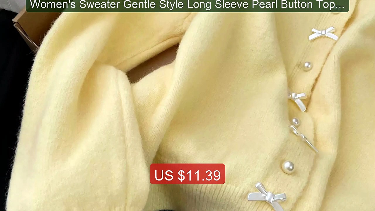 Women's Sweater Gentle Style Long Sleeve Pearl Button Top Spri... -- Best Buy 2026 | Great Quality!