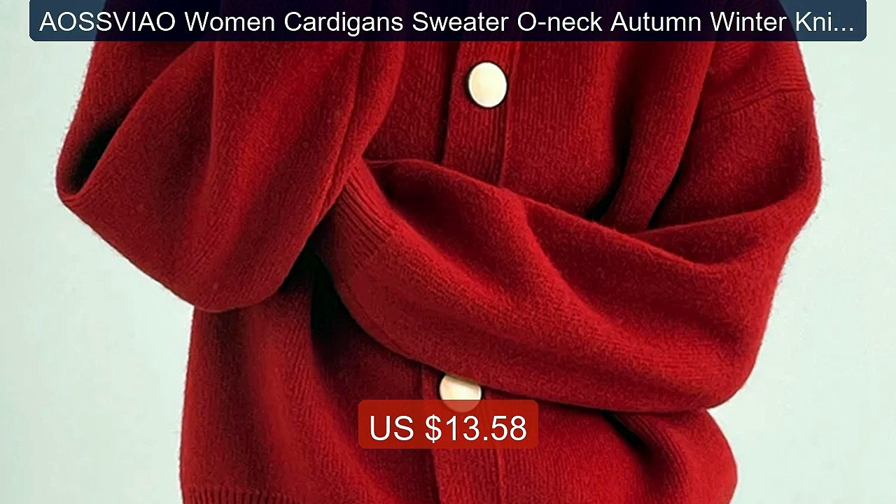 AOSSVIAO Women Cardigans Sweater O-neck Autumn Winter Knitted ... -- Best Buy 2026 | Great Quality!