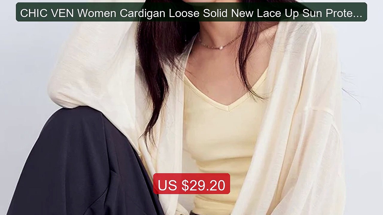 CHIC VEN Women Cardigan Loose Solid New Lace Up Sun Protectio... -- Amazing Value 2026 | Must Have!