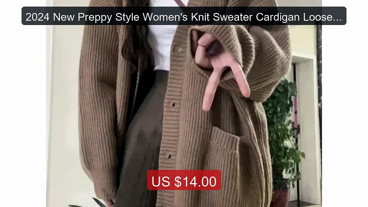 2024 New Preppy Style Women's Knit Sweater Cardigan Loose Fit ... -- Hot Deal 2026 | Limited Offer!