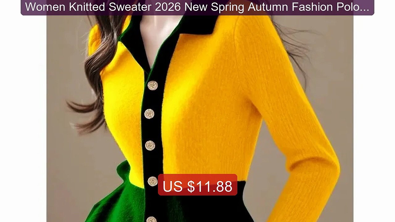 Women Knitted Sweater 2026 New Spring Autumn Fashion Polo Coll... -- Best Buy 2026 | Great Quality!