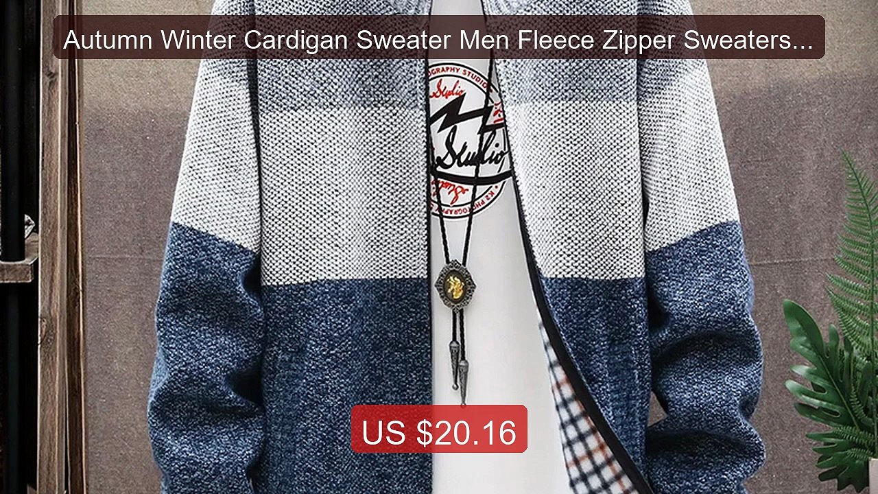 Autumn Winter Cardigan Sweater Men Fleece Zipper Sweaters Velvet C... -- Best Deal 2026 | Shop Now!