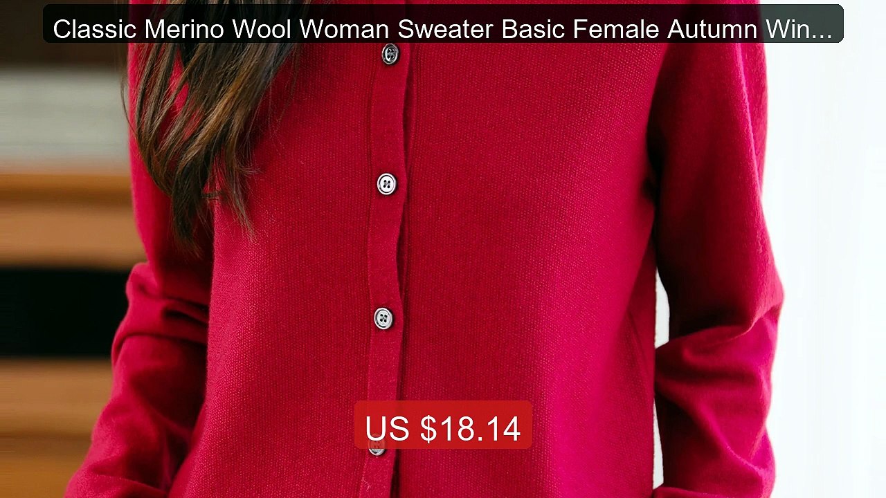 Classic Merino Wool Woman Sweater Basic Female Autumn Winte... -- Top Pick 2026 | Unbeatable Price!